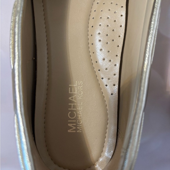 Michael Kors MK Logo Slip-On Loafers Flats Gold Size 6.5 - Picture 5 of 6